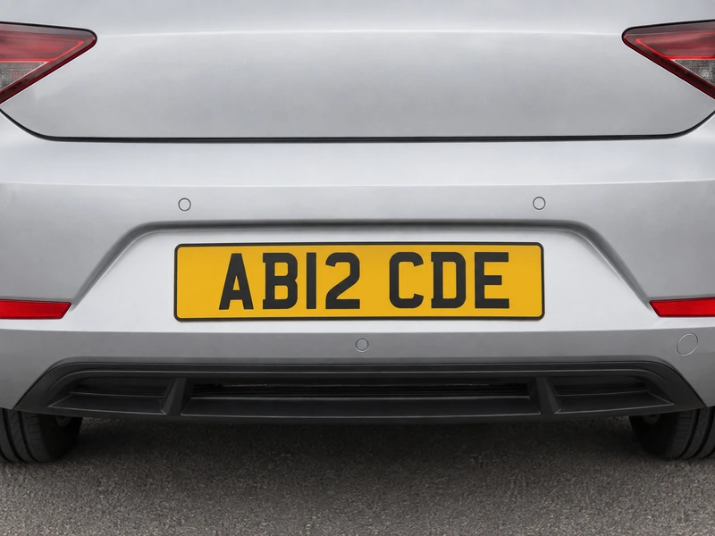 Example photograph of a UK number plate taken close enough for every character to be readable